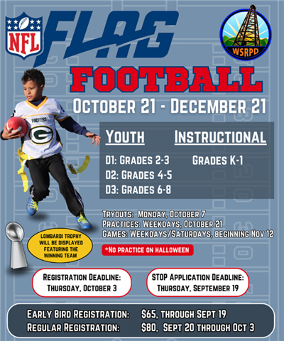 Flyer for 2024 NFL Flag Football Program