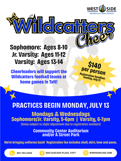 Flyer for Wildcatters Cheerleading