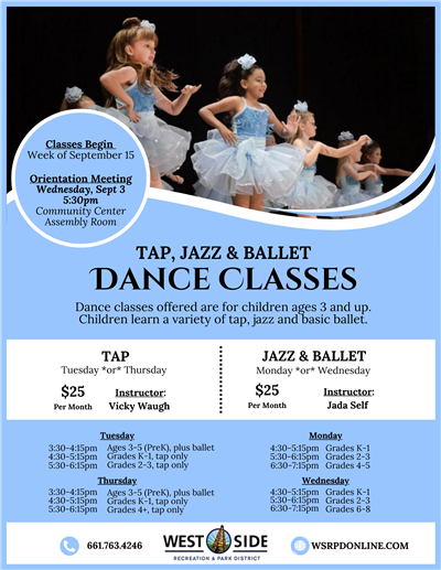 Flyer for 2025 Dance Classes