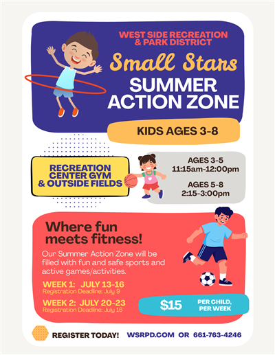 Flyer for Small Stars Summer Action Zone