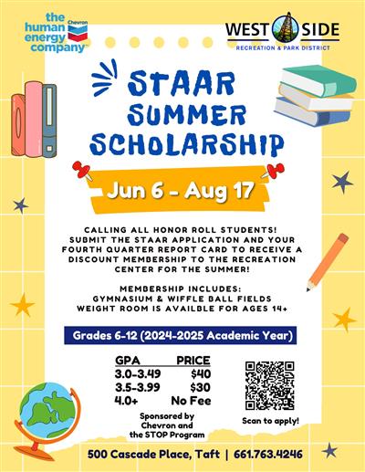 Flyer info on STAAR Summer Membership