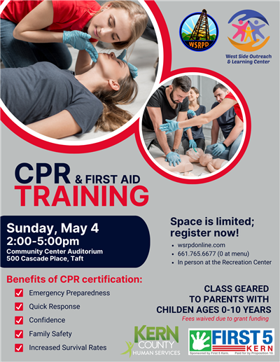 Flyer for May Parent CPR Class