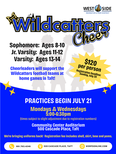 Flyer for Wildcatters Cheerleading program